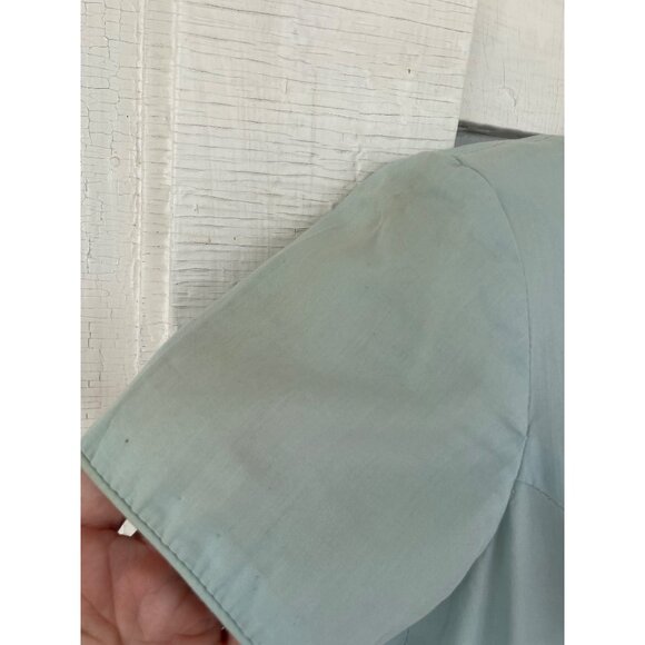 Vintage 1950s Betty Barclay Fit and Flare Dress Blue Embroidery Circles Sz Small - Picture 4 of 16